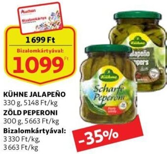 Auchan Kühne jalapeño 330g ajánlat