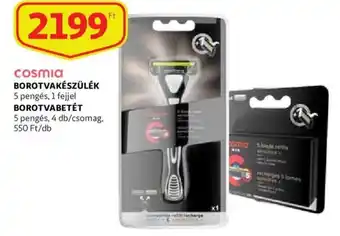 Auchan Cosmia borotvakészülék 5 pengés 1 fejjel borotvabetét 5 pengés 4 db / csomag ajánlat