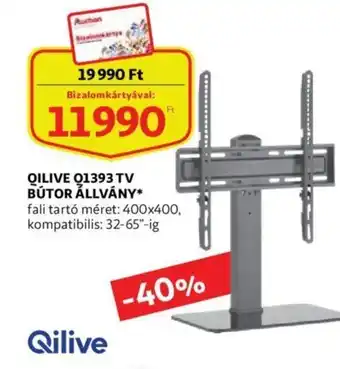 Auchan Qilive q1393 tv bútor allvány fali tartó méret 400x400 kompatibilis 32-65"-ig ajánlat