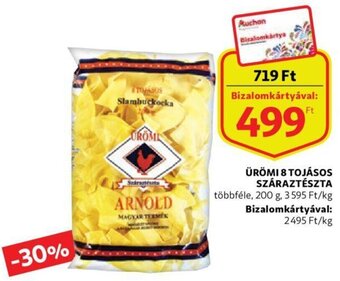 Auchan Ürömi 8 tojásos száraztészta 200g ajánlat