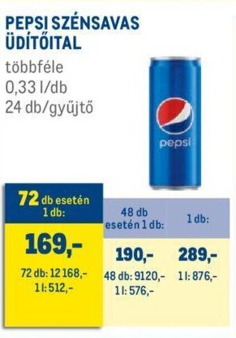Metro Pepsi szénsavas üdÍtőital 0,33l ajánlat