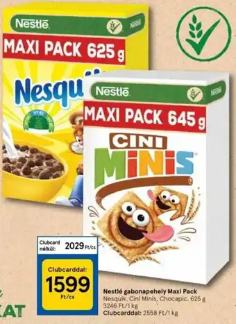 Tesco Nestlé gabonapehely maxi pack nesquik chocapic cini minis 625g ajánlat