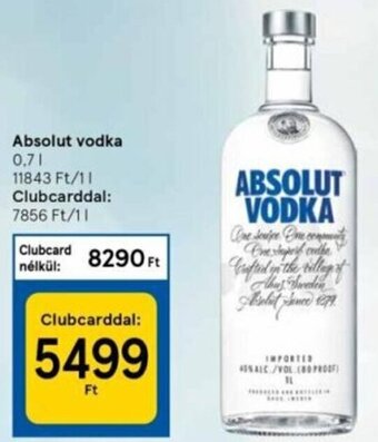 Tesco Absolut vodka 0.7l ajánlat