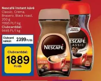 Tesco Nescafé instant kávé classic crema brasero black roast 200g ajánlat