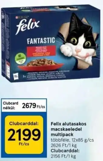 Tesco Felix alutasakos macskaeledel multipack 12x85g / cs ajánlat