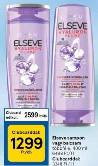 Tesco Elseve sampon vagy balzsam 400ml ajánlat