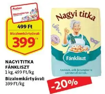 Auchan Nagyi titka fánkliszt 1kg ajánlat