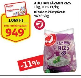 Auchan Auchan jázmin rizs 1kg ajánlat
