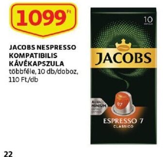 Jacobs nespresso kompatibilis kávékapszula