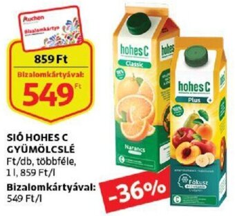 Auchan Sió hohes c gyümölcslé 1l ajánlat