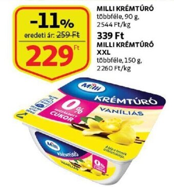 Auchan Milli krémtúró 90g ajánlat