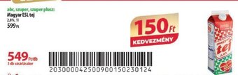 Coop Magyar esl tej 2,8% 1l ajánlat