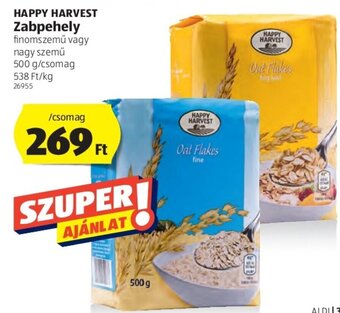 ALDI Happy harvest zabpehely 500g ajánlat
