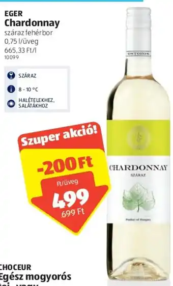 ALDI Eger chardonnay száraz fehérbor 0.75l ajánlat