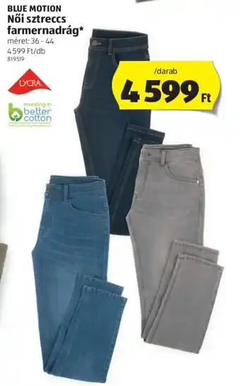 ALDI Blue motion női sztreccs farmernadrág darab ajánlat