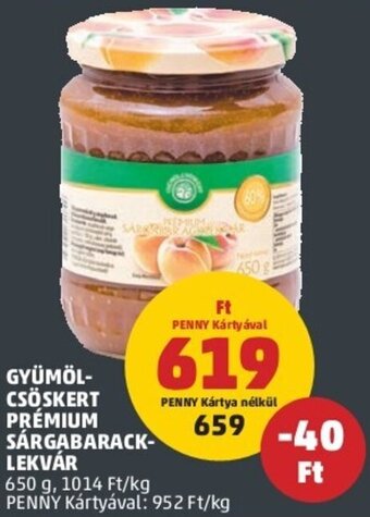 PENNY Gyümölcsöskert prémium sárgabaracklekvár 650g ajánlat