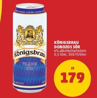 PENNY Königsbrau dobozos sör 4% 0,5l ajánlat