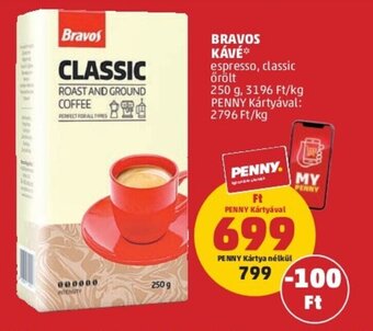 PENNY Bravos kávé 250g ajánlat