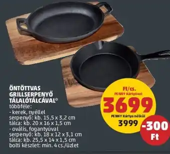 Öntöttvas grillserpenyő tálalótálcával
