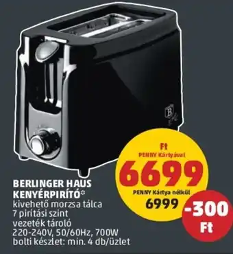 PENNY Berlinger haus kenyérpirító 700w ajánlat