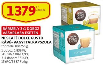 Auchan Nescafé dolce gusto kávé-vagy italkapszula 88/256g ajánlat