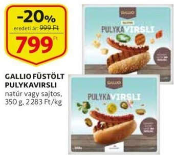 Auchan Gallio füstölt pulykavirsli 350g ajánlat