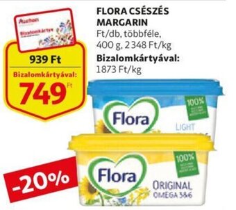 Auchan Flora csészés margarin 400g ajánlat