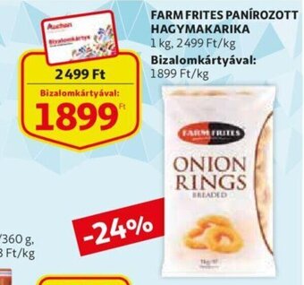 Auchan Farm frites panírozott hagymakarika 1kg ajánlat