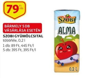 Auchan Szobi gyümölcsital 0,2l ajánlat