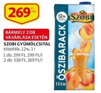 Auchan Szobi gyümölcsital 1l 12% ajánlat