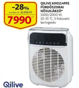 Auchan Qilive 600114991 fürdőszobai hősugárzó 1000/2000W 10-35°C ajánlat