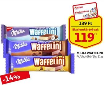 Auchan Milka waffelini 31g ajánlat