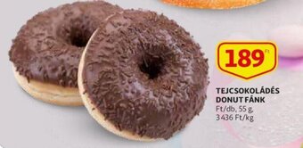Auchan Tejcsokoládés donut fánk 55g ajánlat