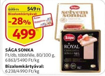 Auchan Sága sonka 80/100g ajánlat