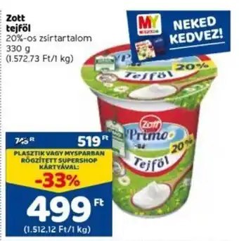 Zott tejföl 330g 20%