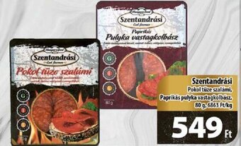 Coop Szentandrási pokol tüze szalámi, paprikás pulyka vastagkolbász 80g ajánlat