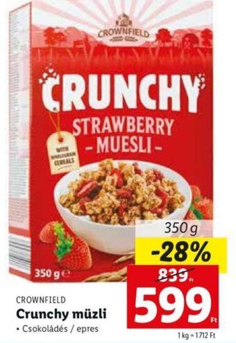 Lidl Crownfield crunchy müzli 350g ajánlat