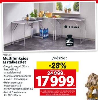 Lidl Parkside multifunkciós asztalkészlet ajánlat