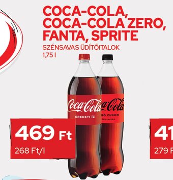 Coca-cola, Coca-cola zero, fanta, sprite 1,75l
