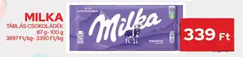 CBA Milka táblás csokoládék 87-100g ajánlat