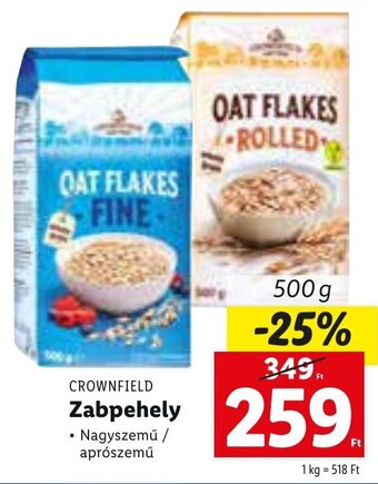 Lidl Crownfield zabpehely 500g ajánlat
