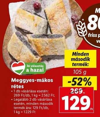 Lidl Meggyes-mákos rétes 105g ajánlat