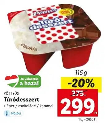 Lidl Pöttyós túródesszert 115g ajánlat
