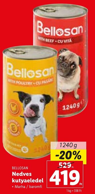 Lidl Bellosan nedves kutyaeledel 1240g ajánlat