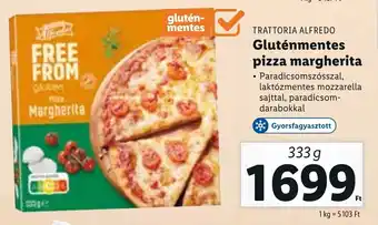 Lidl Trattoria alfredo gluténmentes pizza margherita 333g ajánlat