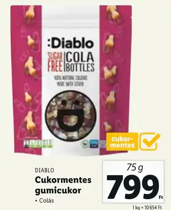 Diablo cukormentes gumicukor 75g