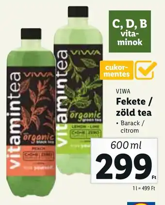 Lidl Viwa fekete / zöld tea 600ml ajánlat