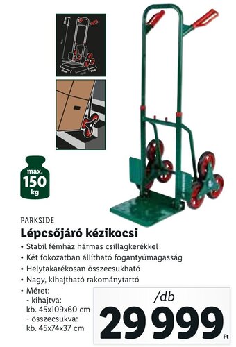 Lidl Parkside lépcsőjáró kézikocsi ajánlat