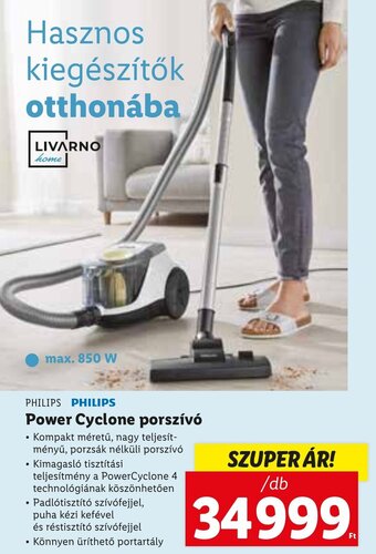 Lidl Philips power cyclone porszívó 850w ajánlat