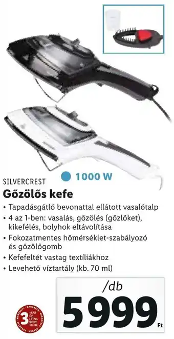 Lidl Silvercrest gőzölős kefe 1000w ajánlat